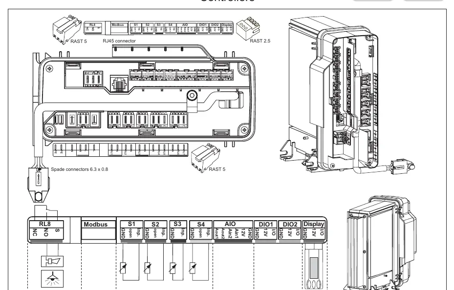Wiring diagram for 105N486x series controllers