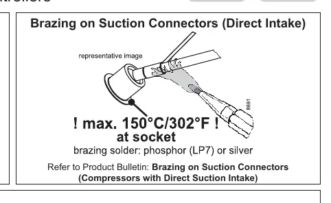 Brazing instructions for suction connectors