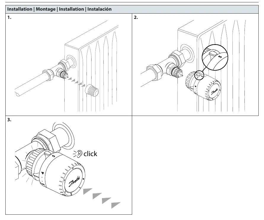 Standard installation steps for the RA click sensor.