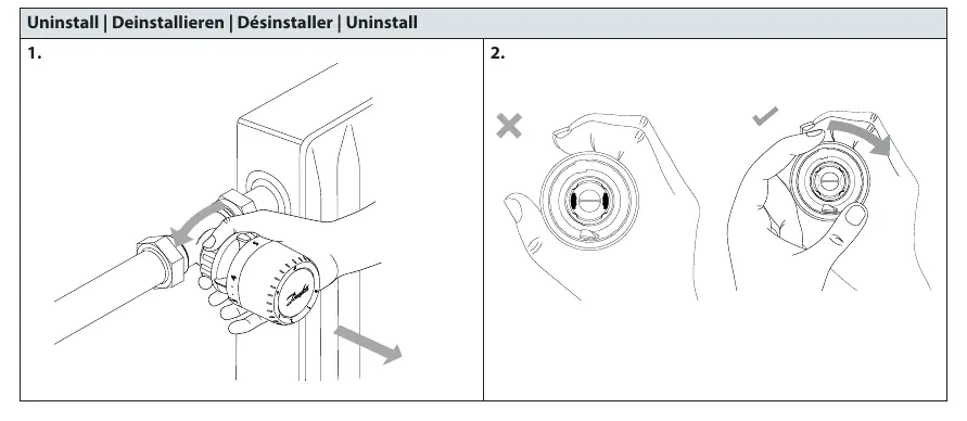 Steps to uninstall the sensor from the valve.