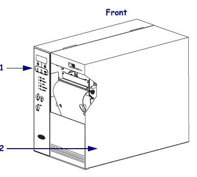 Exterior view of the Zebra 105SL printer.