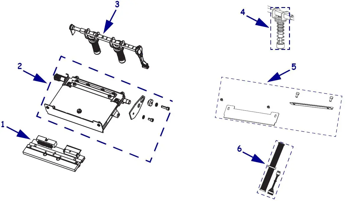 Print Mechanism Components exploded view