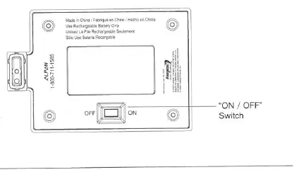 Location of the ON/OFF switch under the solar panel.