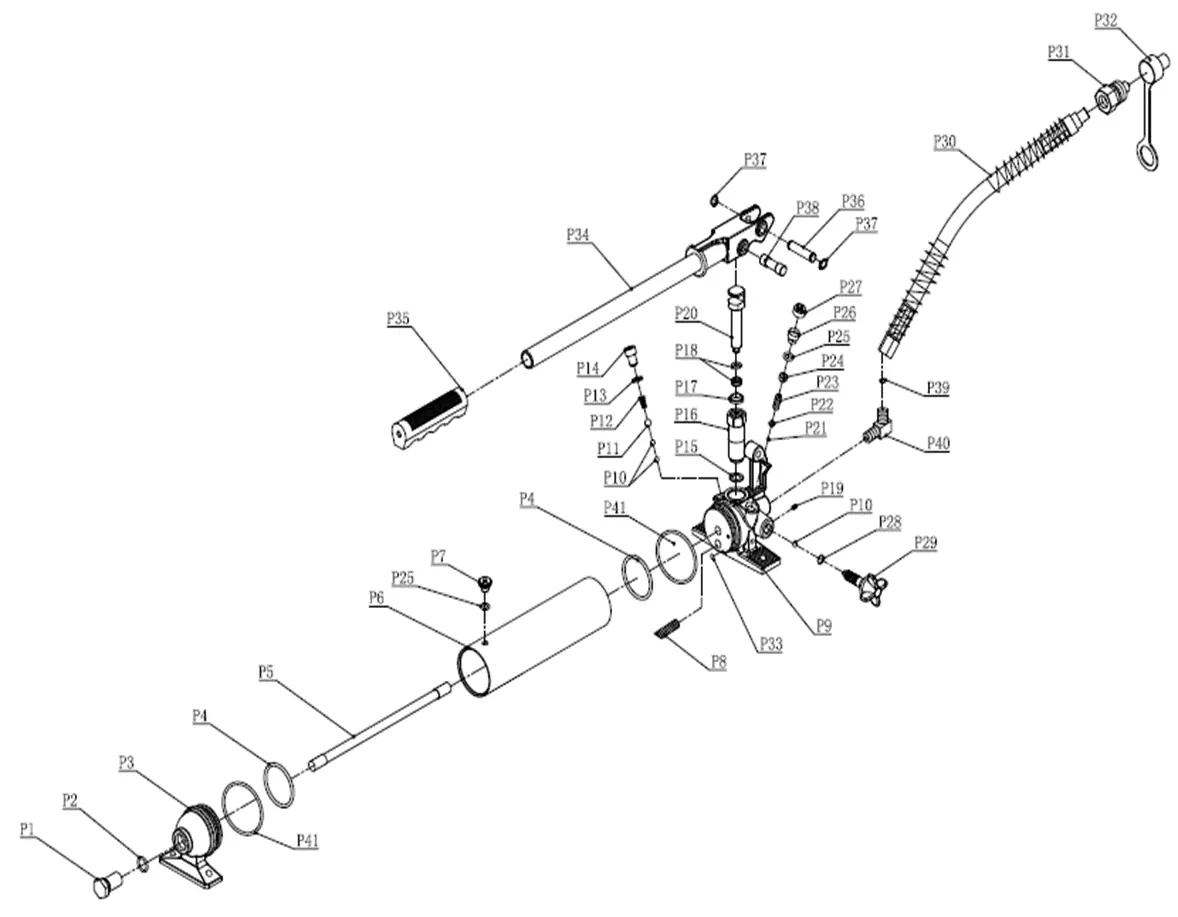 Hydraulic pump exploded view