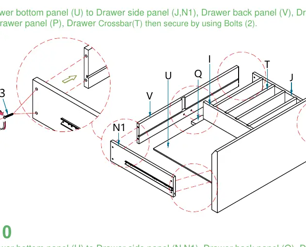 Step 9: Drawer assembly