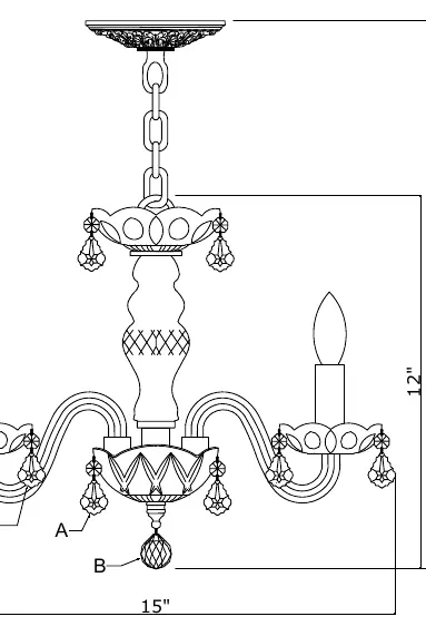 Assembly diagram of the chandelier