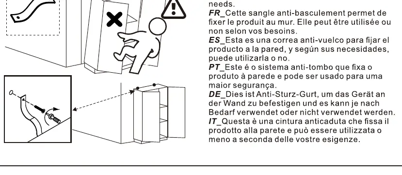 Anti-dumping strap installation