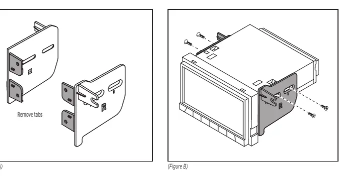 ISO DDIN radio bracket installation.