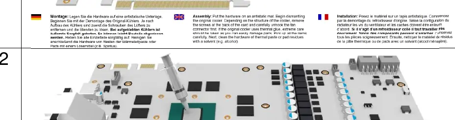 Applying thermal paste to the GPU