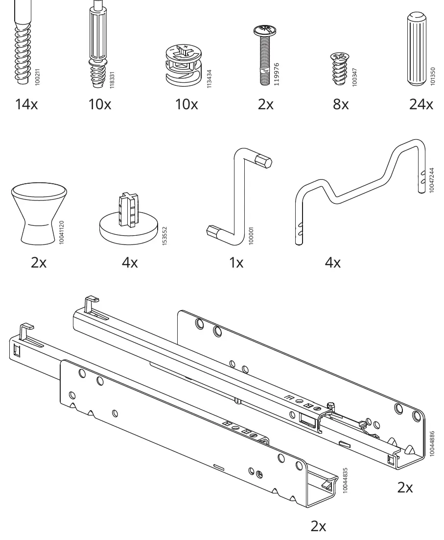 Hardware components list