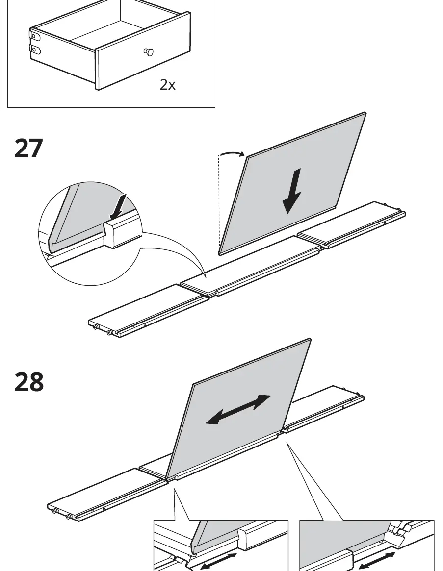 Drawer assembly steps