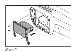 Installing the radio assembly into the dash