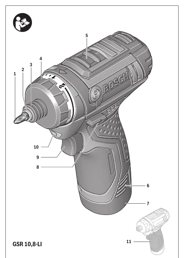 GSR 10,8-LI components overview