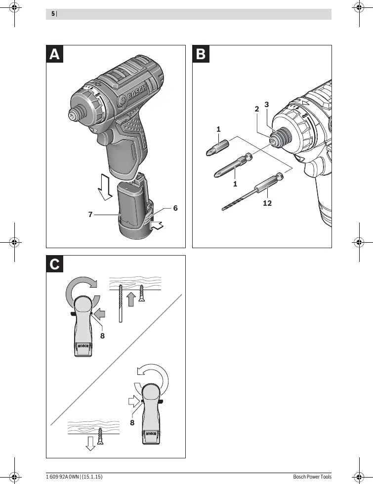 Battery and tool operation diagrams