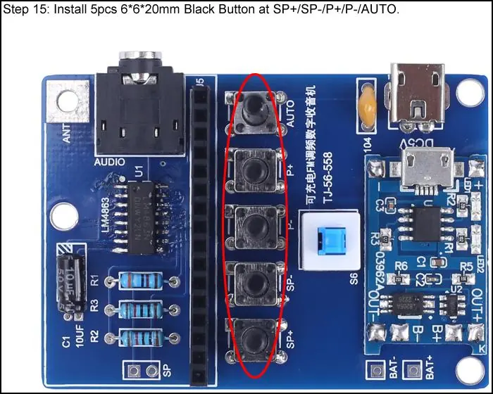 Step 15: Installing the control buttons