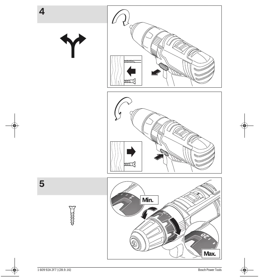 Rotation direction and torque setting