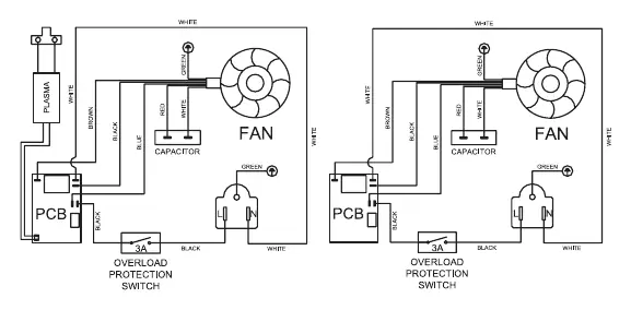 Wiring diagram for PureCare 1080 and 1080IG.