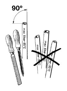 Cutting the PEX tube at a 90-degree angle