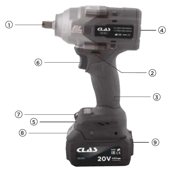 CLAS 1/2" Impact Wrench components