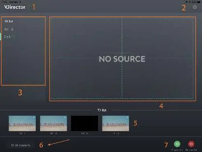 VDirector app main screen interface
