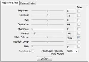 Video settings interface