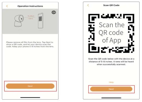 QR code scanning instructions