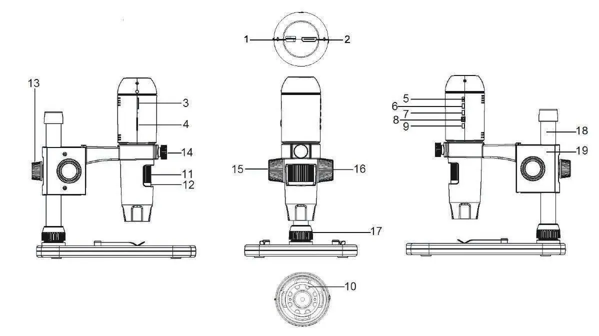 Microscope and stand parts identification