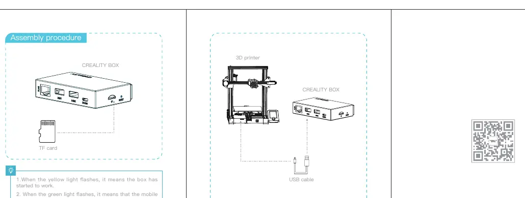 Assembly procedure for connecting the printer and power