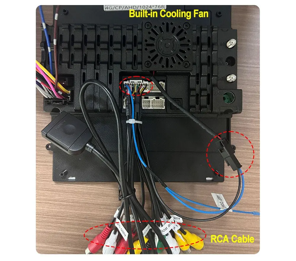 Connecting the built-in cooling fan.