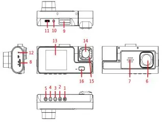 Device diagram with numbered components