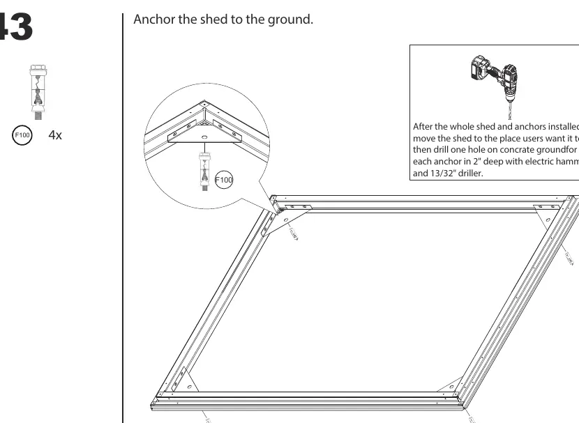 Anchoring the shed to the ground