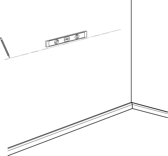 Marking the reference line on the wall