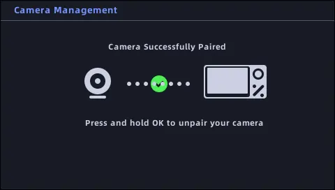 Camera successfully paired