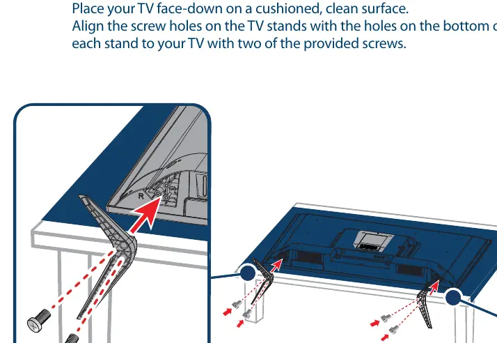 Attaching the TV stands