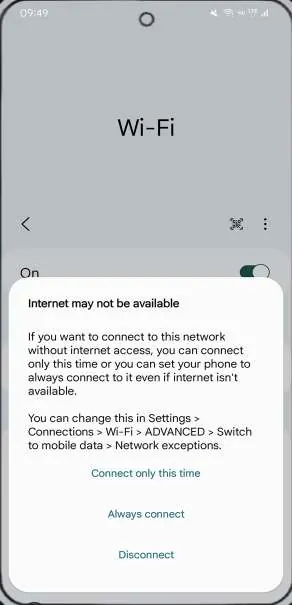Wi-Fi connection settings