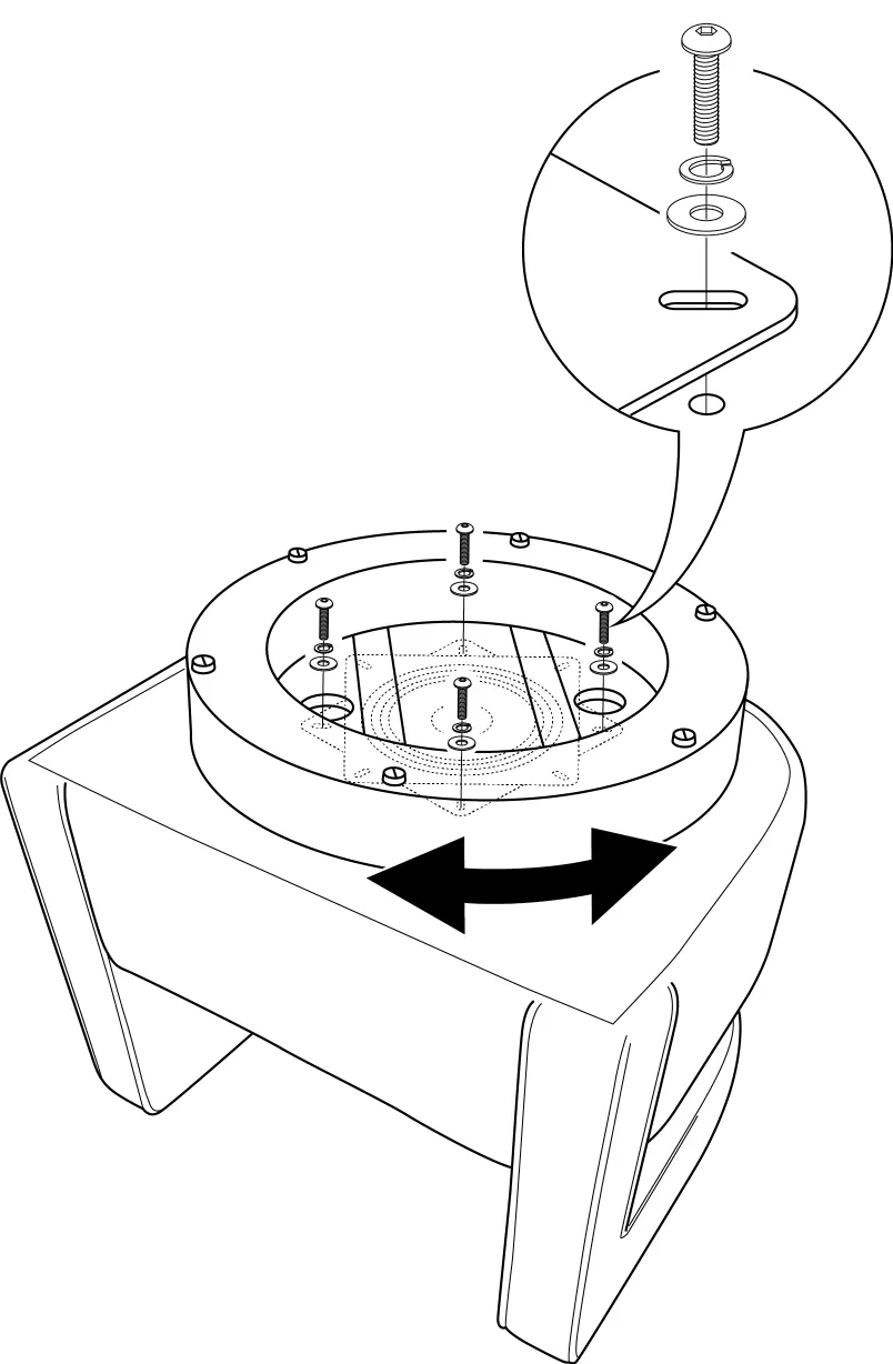 Assembling the base to the underside of the seat.