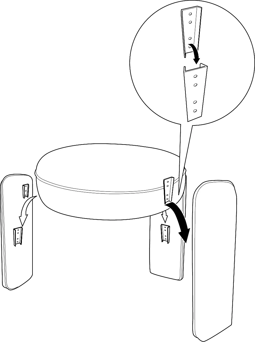 Attaching the seat to the legs