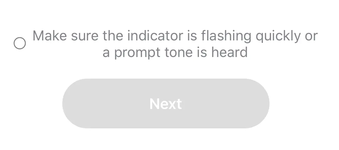 Setup confirmation step