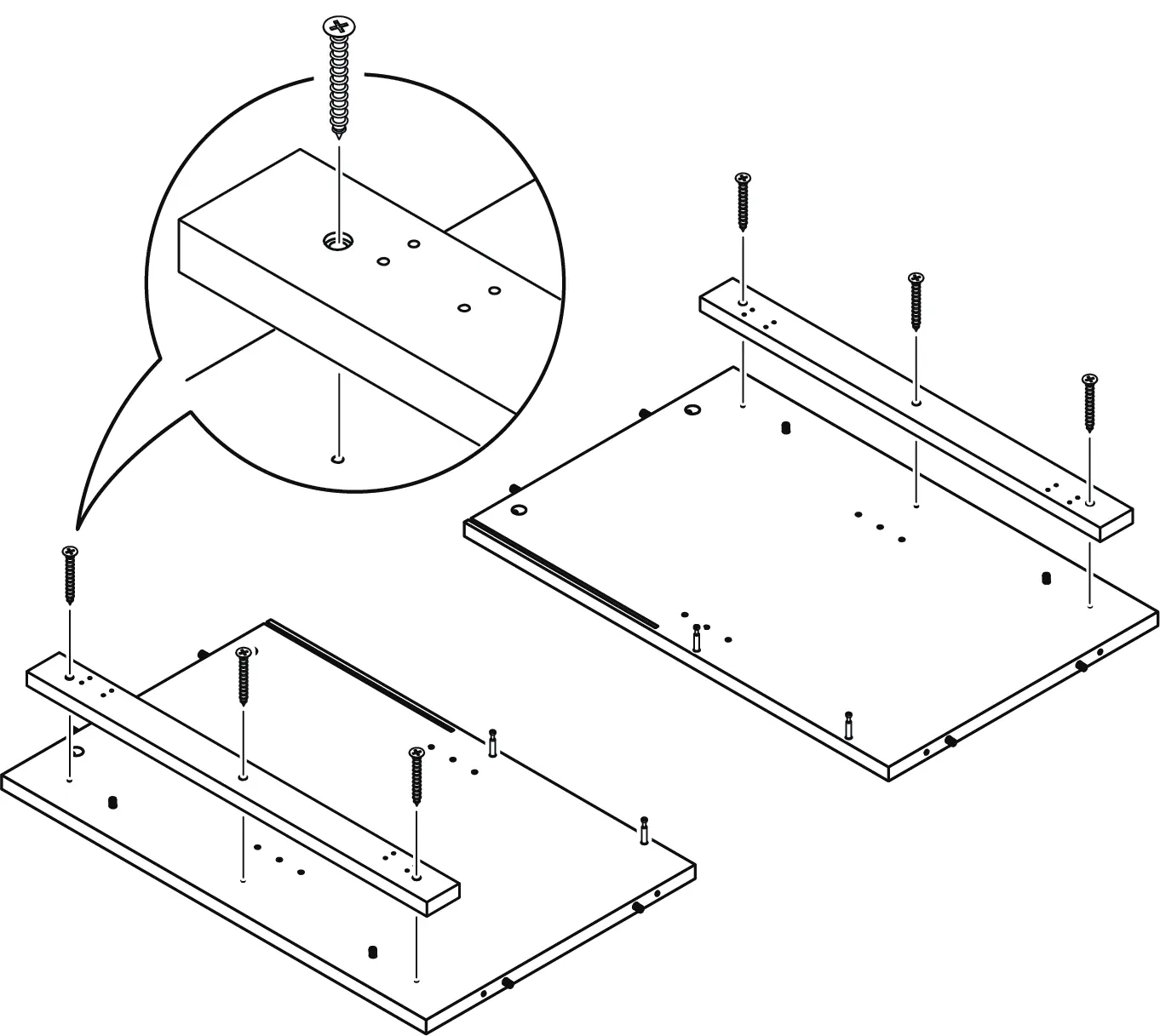 Hardware insertion for lateral panels