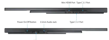 Interface layout showing ports and buttons.