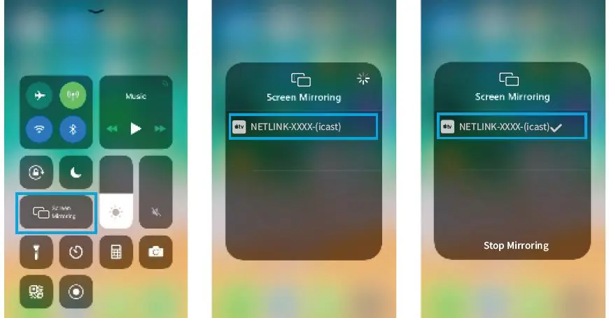 iOS screen mirroring steps