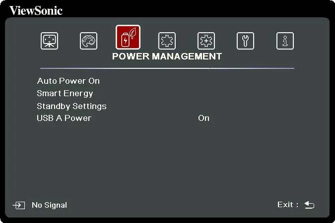 POWER MANAGEMENT Menu