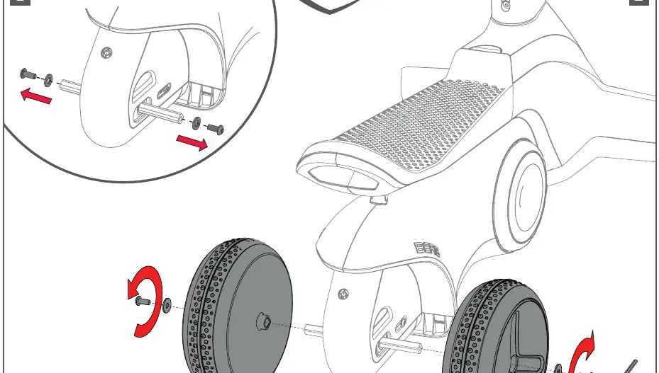 Assembly step 1: Wheel installation
