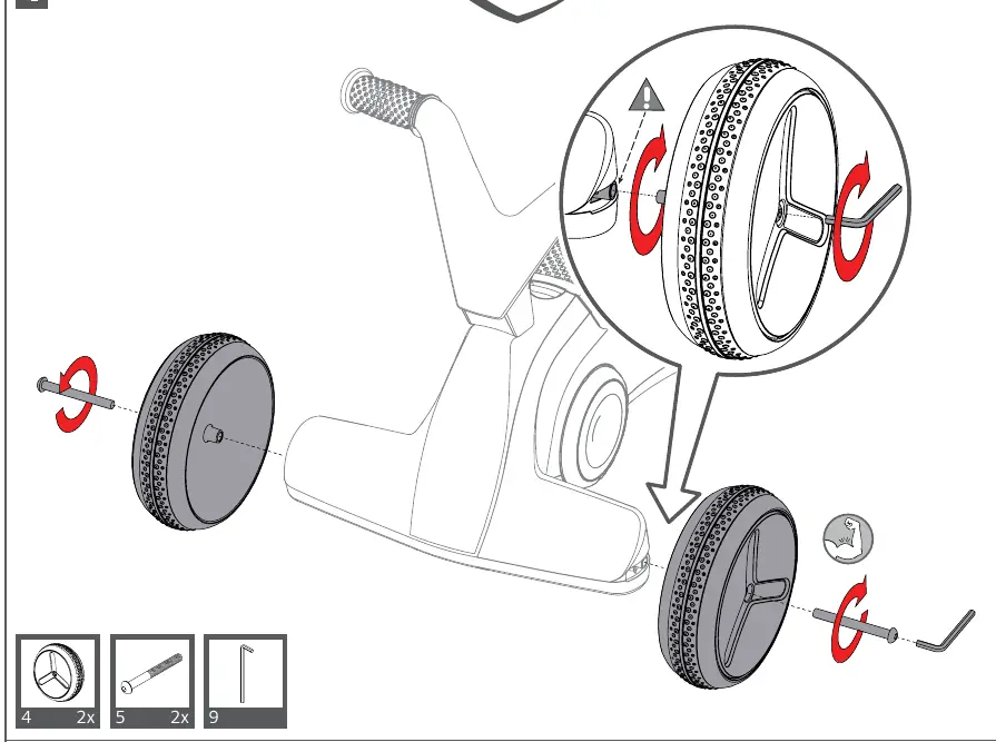 Assembly step 4: Final wheel installation