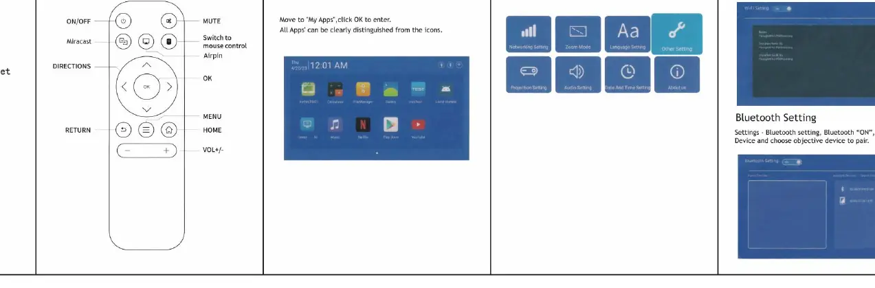 Software settings menu overview