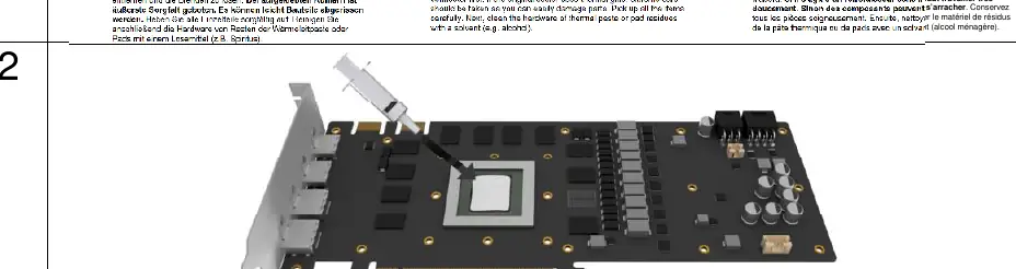 Applying thermal paste to the GPU
