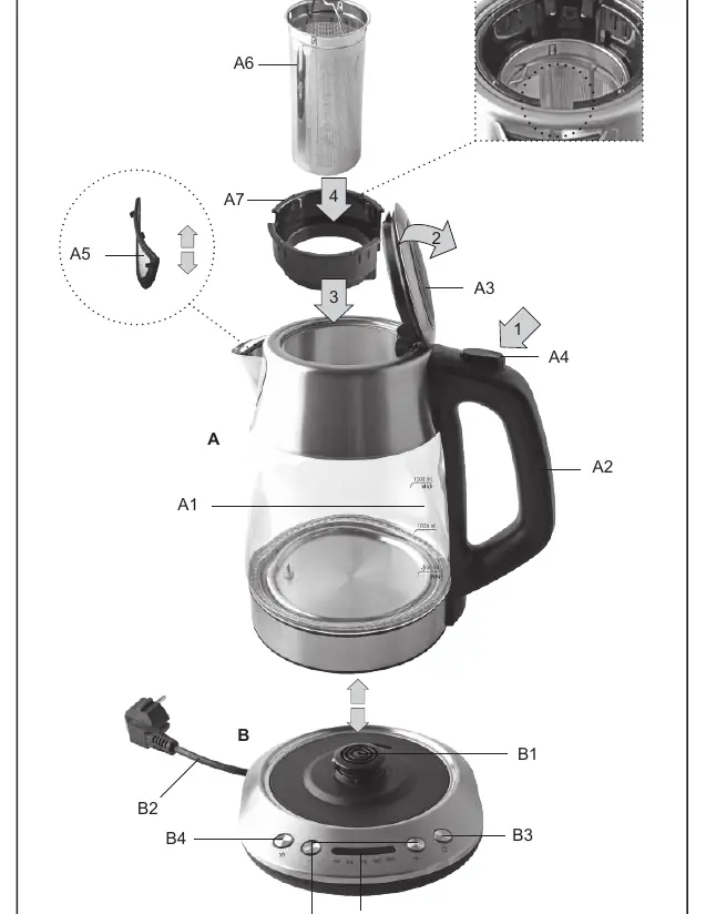 Appliance components and assembly diagram