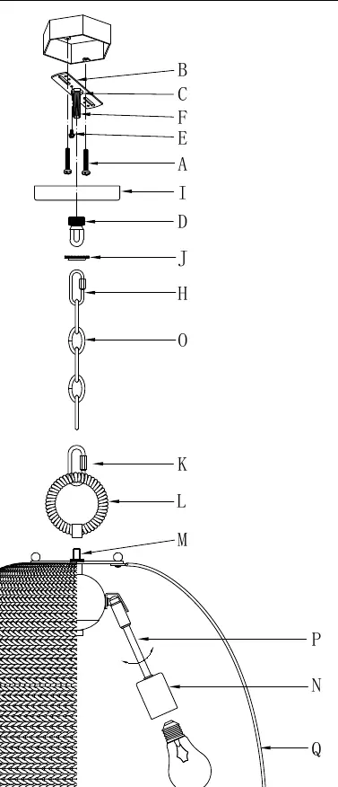 Exploded view of the fixture assembly.