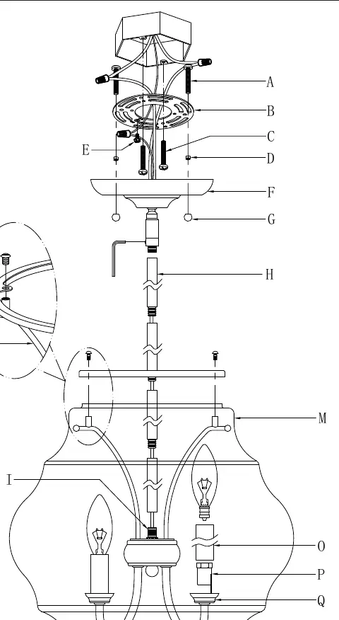 Exploded view of the fixture assembly.