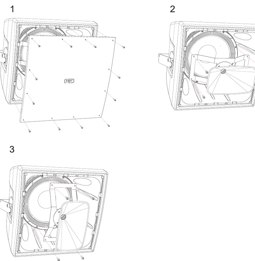 Steps to rotate the horn on the 112HC model